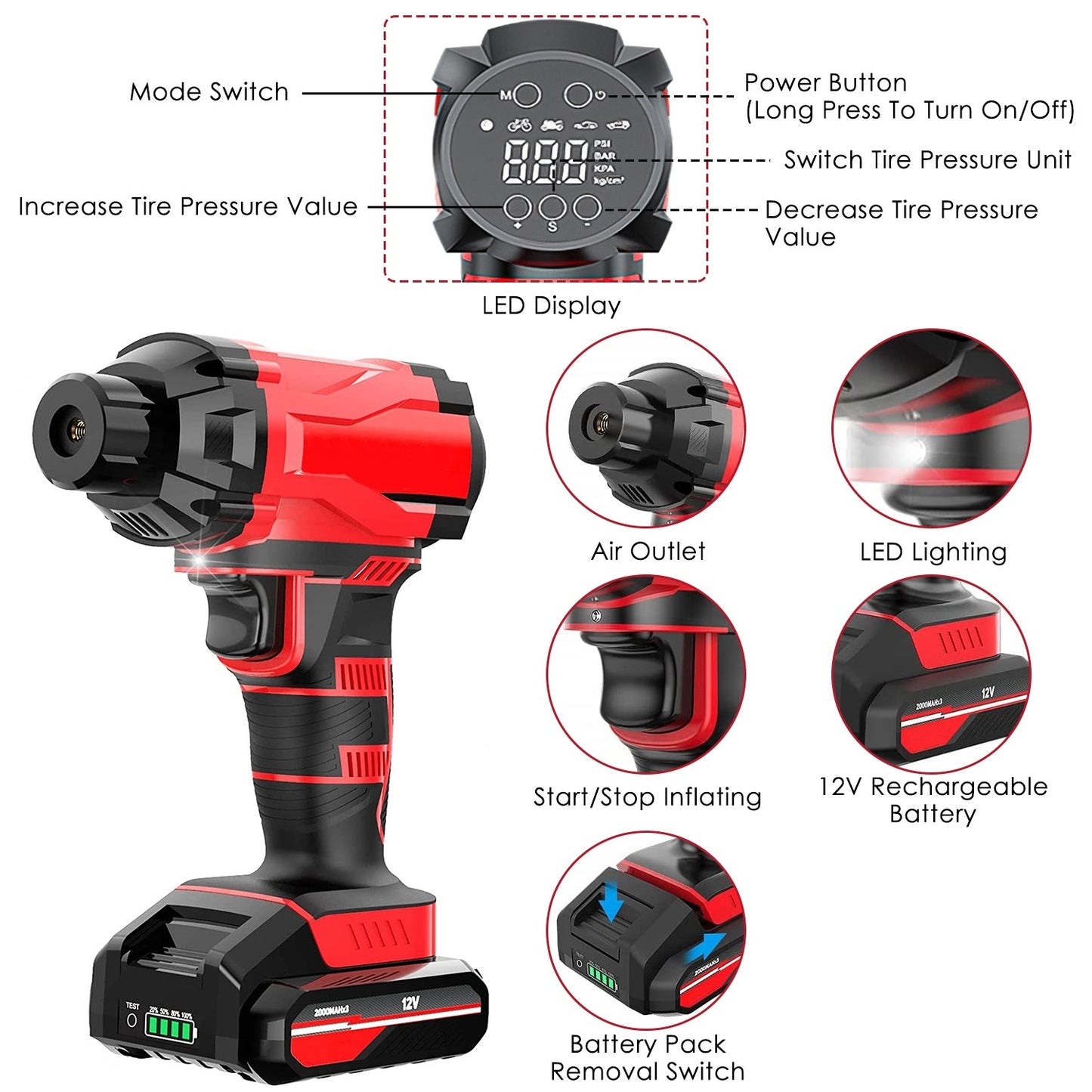 150PSI Cordless Car Tire Inflator