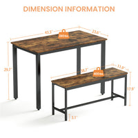 Dining Table Set with 2 Dining Table Benches