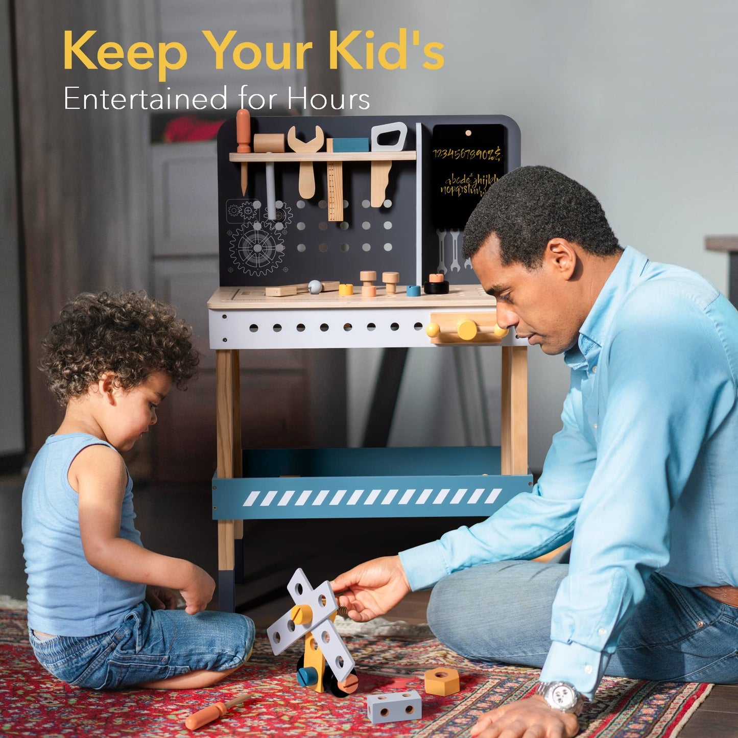 Wooden Tool Bench For Kids