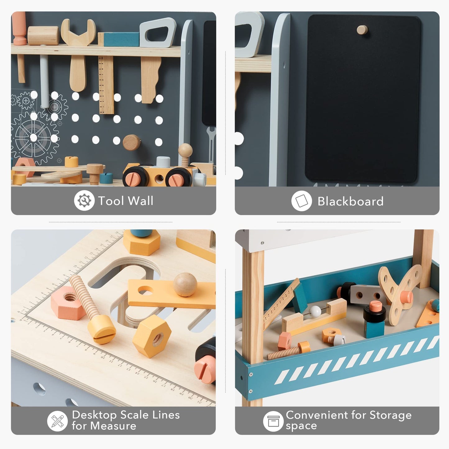 Wooden Tool Bench For Kids