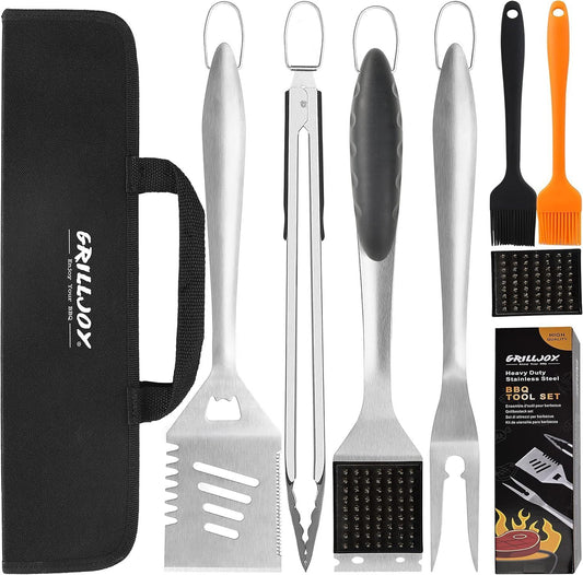 Grilljoy 8PCS Heavy Duty BBQ Grill Tool Set