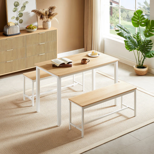 Space Saving Dining Table Set with Benches