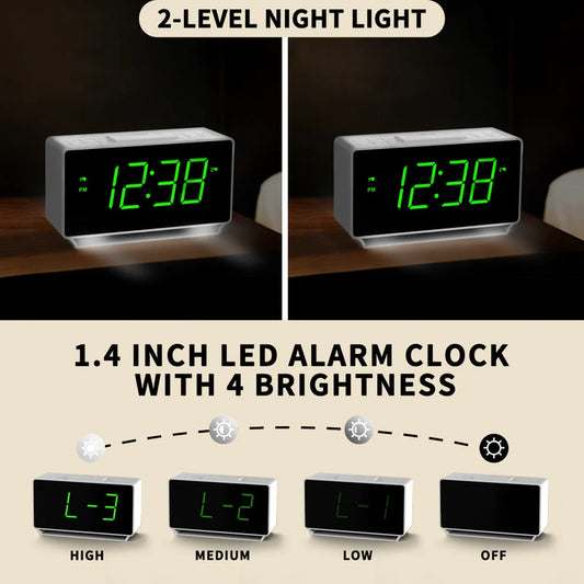 Digital Alarm Clock with Dual Alarms and Temperature Display