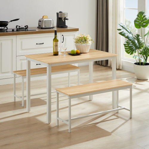 Space Saving Dining Table Set with Benches