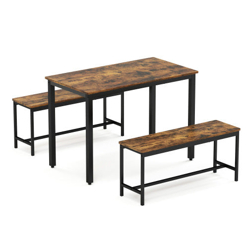 Dining Table Set with 2 Dining Table Benches