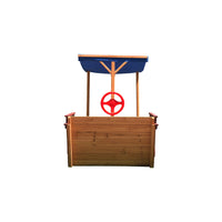 Wooden Sandbox With Storage Platform and Seat