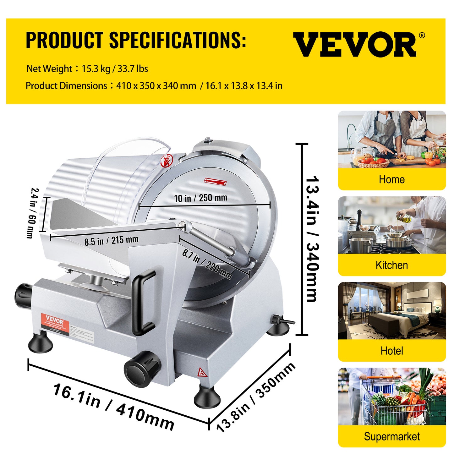 VEVOR 240W Commercial Meat Slicer