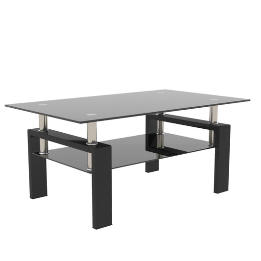 Black Glass Rectangle Coffee Table