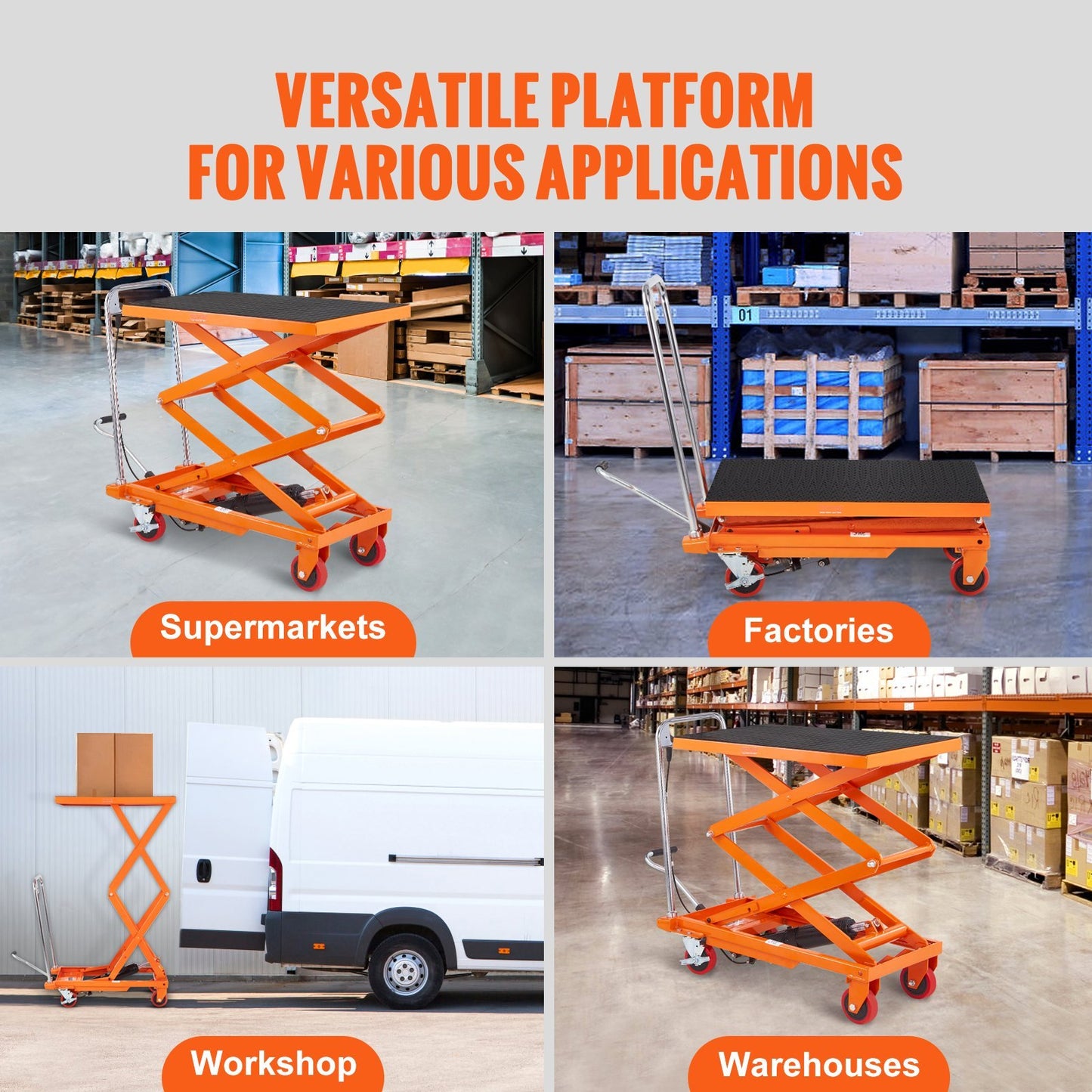 VEVOR Hydraulic Lift Table Cart with 330lbs Capacity