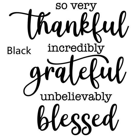 'Thankful, Grateful, Blessed' Christian Wall Decal