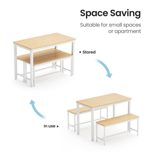 Space Saving Dining Table Set with Benches