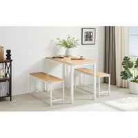 Space Saving Dining Table Set with Benches
