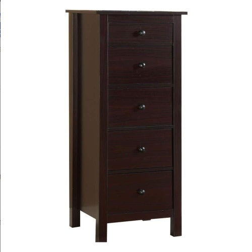 Transitional Espresso Compact Design 5-Drawer Chest