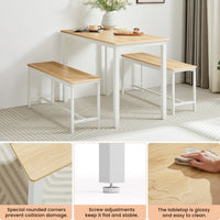 Space Saving Dining Table Set with Benches