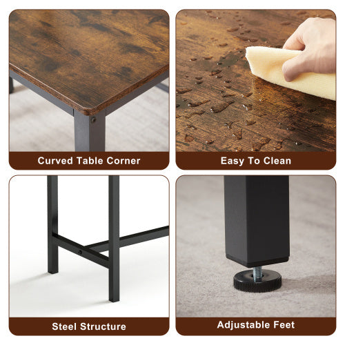 Dining Table Set with 2 Dining Table Benches
