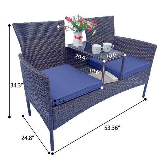 Wicker Patio Conversation Furniture Set