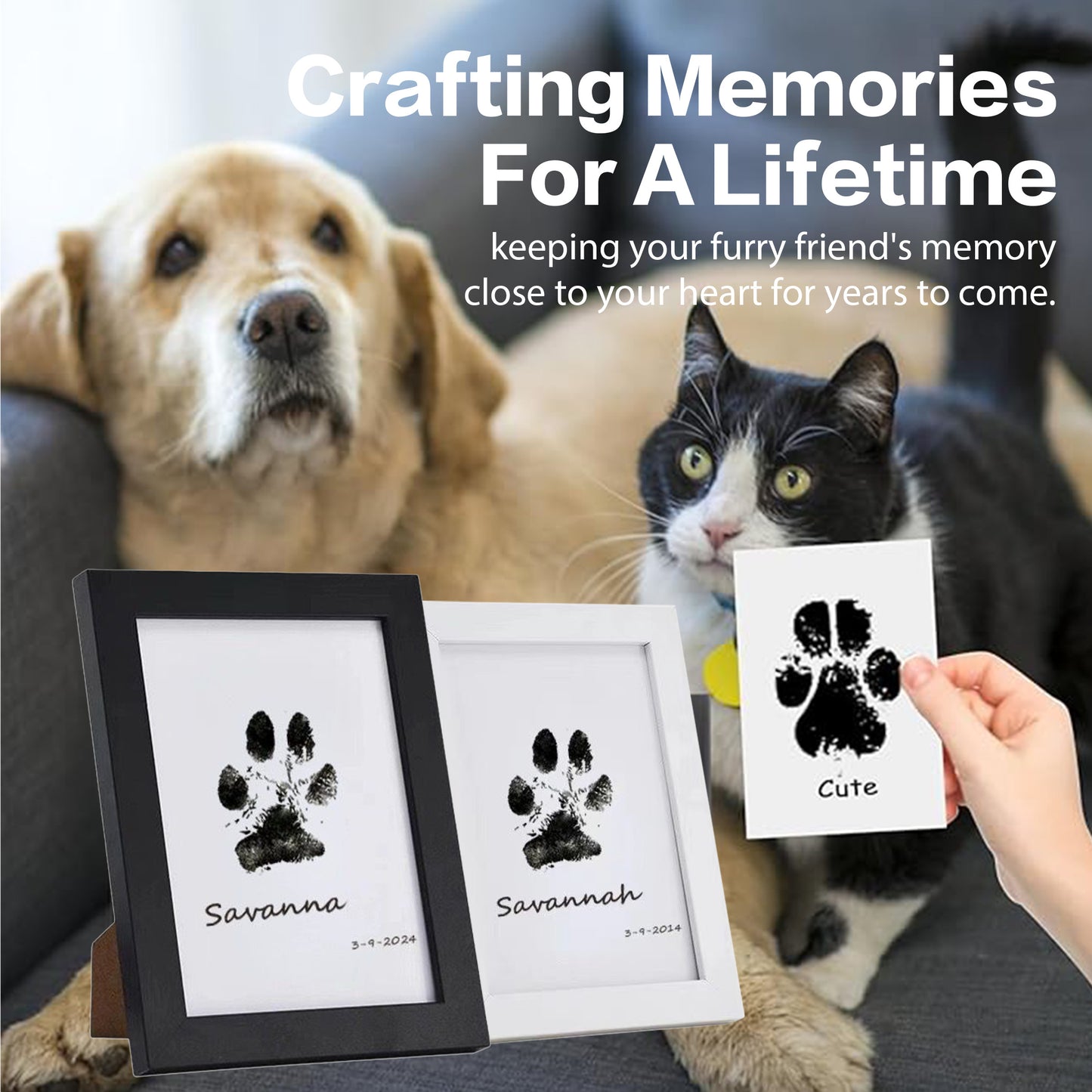 Pet Paw Printing Memorial Frame Kit