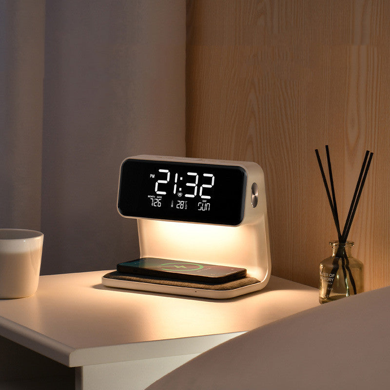 3 In 1 Bedside Lamp With Alarm Clock And Wireless Charging