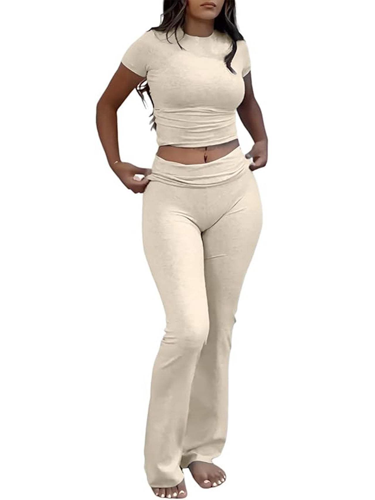 Casual Solid Color Two-piece Clothing Set
