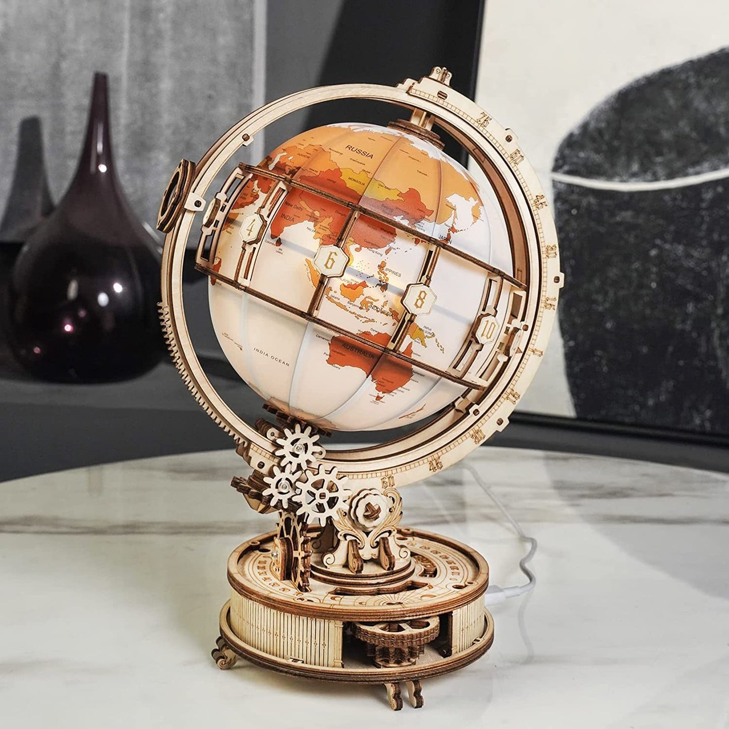 Rokr Luminous 3D Wooden Globe