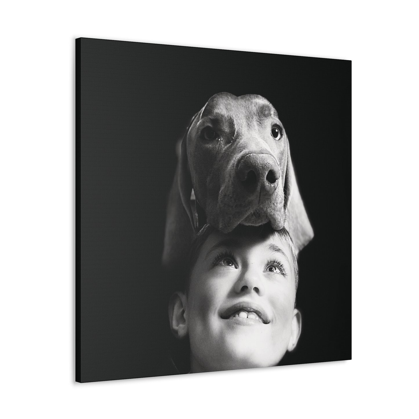 "A Boy and His Dog" Canvas