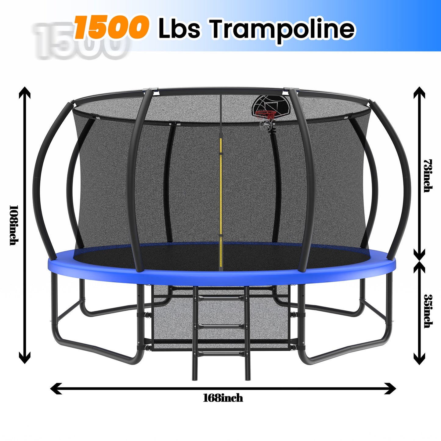 14 Foot Fenced Trampoline