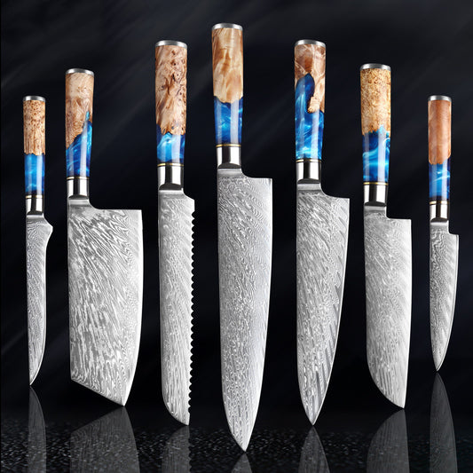 Damascus Inspired Knife Set