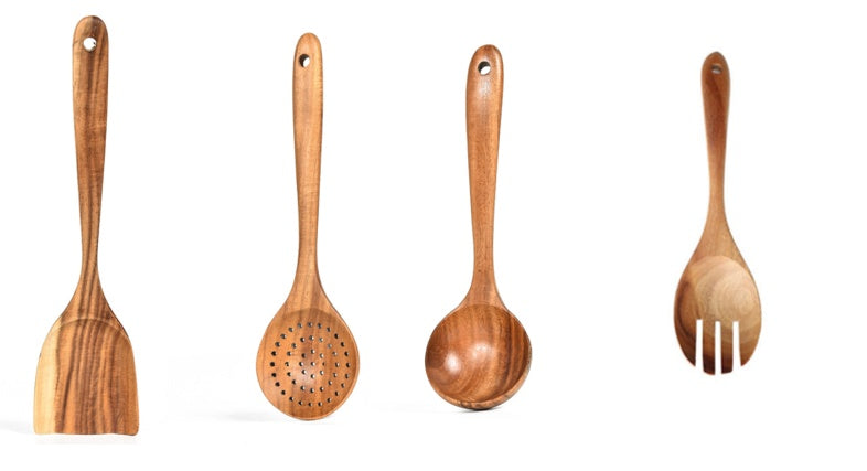 Teak Natural Wood Cooking Utensils