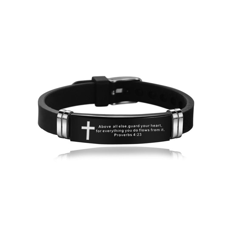 Christian Bible Cross Scripture Bracelet