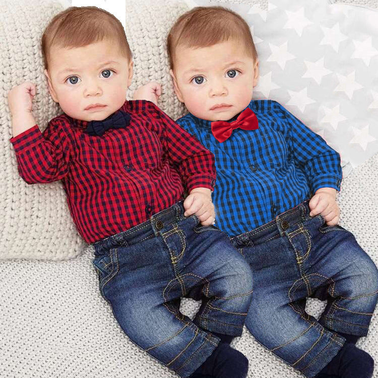 Boy's Gentleman Plaid Outfit