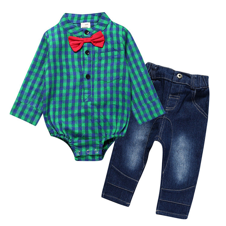 Boy's Gentleman Plaid Outfit