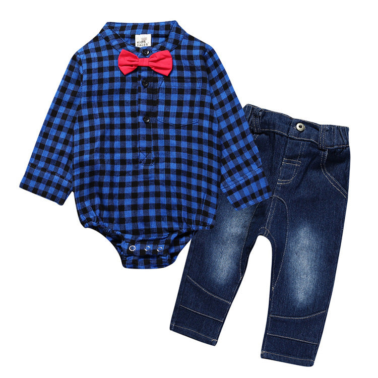 Boy's Gentleman Plaid Outfit