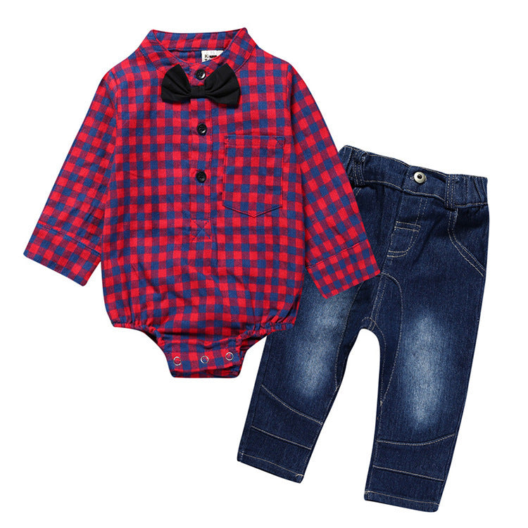 Boy's Gentleman Plaid Outfit