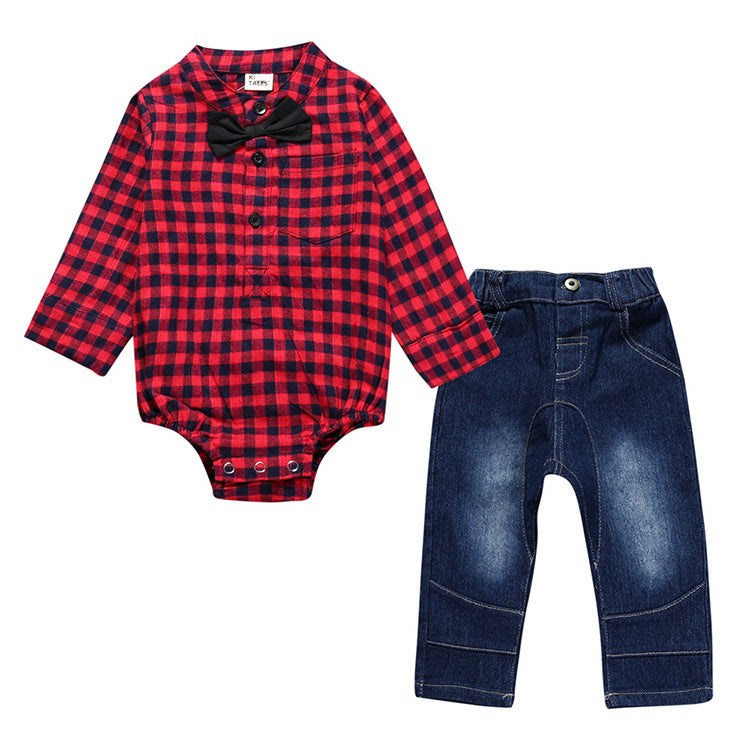 Boy's Gentleman Plaid Outfit