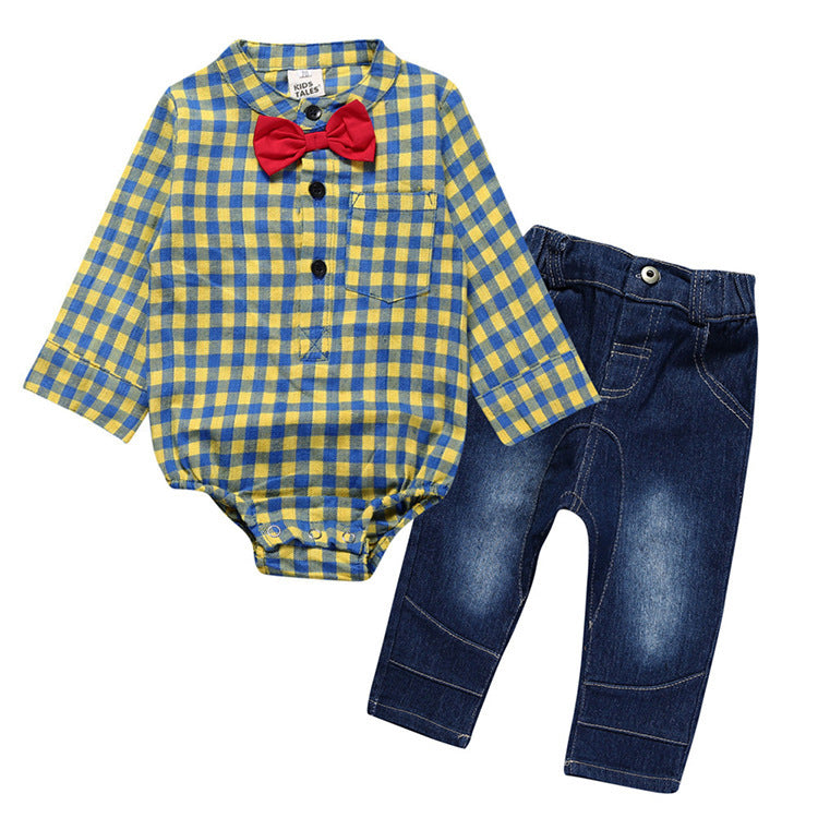 Boy's Gentleman Plaid Outfit