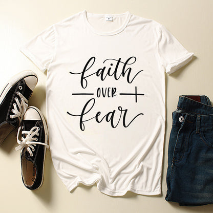 'Faith Over Fear' Printed Short Sleeves