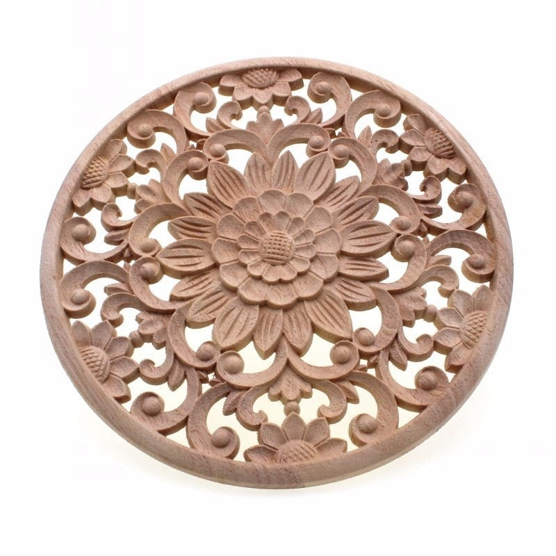 Rubber Wood Carved Onlay Applique