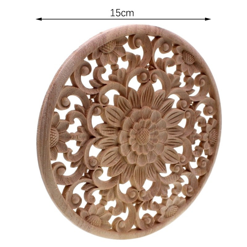 Rubber Wood Carved Onlay Applique