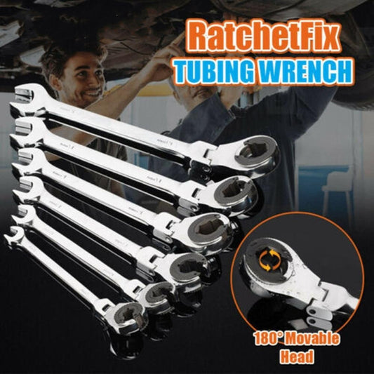 Metric Ratchet Wrench Set With Flexible Head Mirror