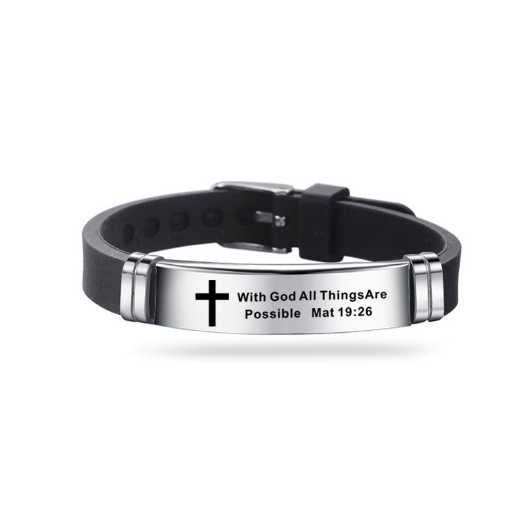 Christian Bible Cross Scripture Bracelet