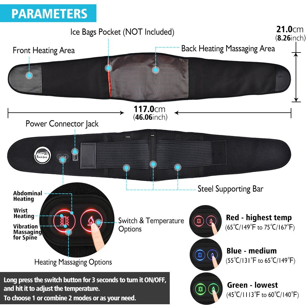 Red Light Heating Massage Belt