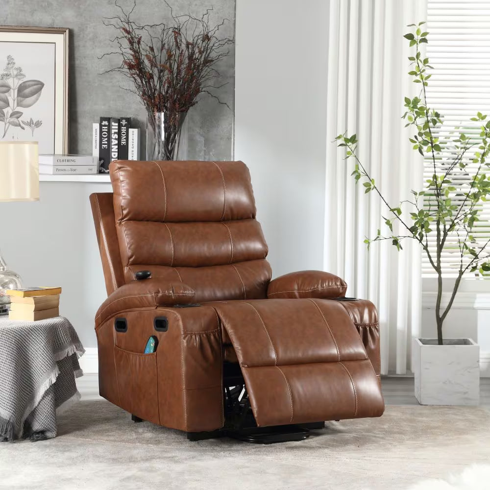 21 Inch Seat Width, Large-sized Electric Lift Recliner, 8-point Vibration Massage and Heating