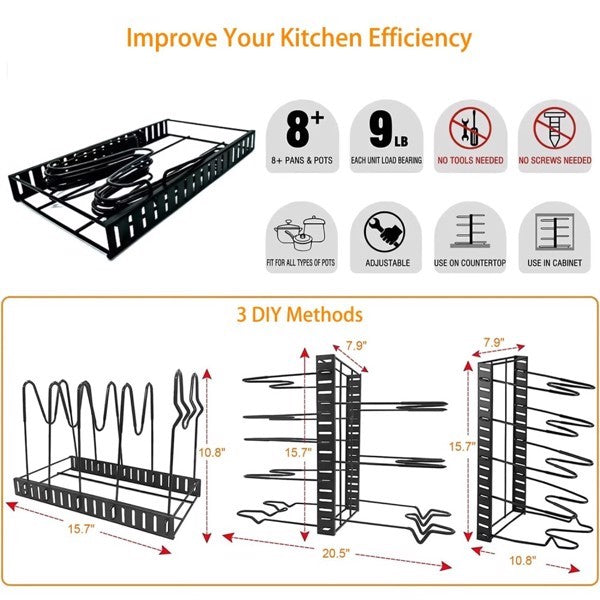 2 Piece Kitchen Organization And Storage Racks