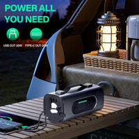 Newest 8 In 1 Portable Car Battery Starter with Air Compressor