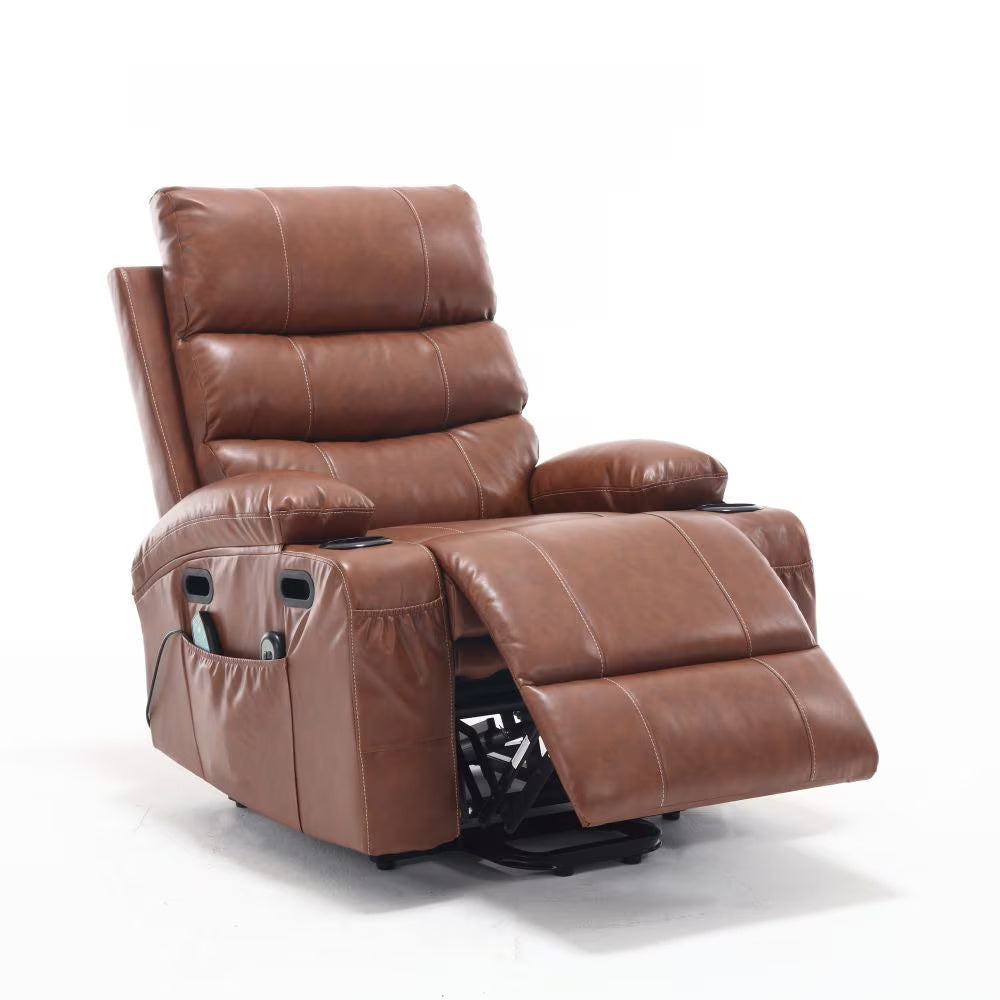 21 Inch Seat Width, Large-sized Electric Lift Recliner, 8-point Vibration Massage and Heating