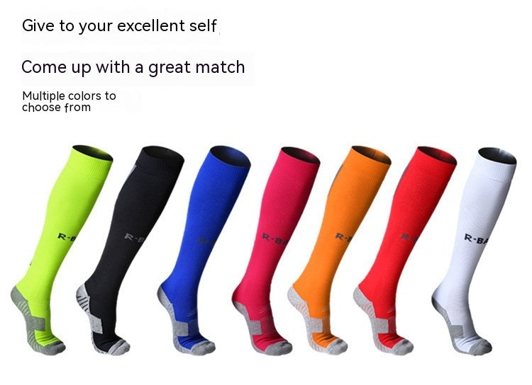 Towel Bottom Long Soccer Socks Ankle Support and Protection