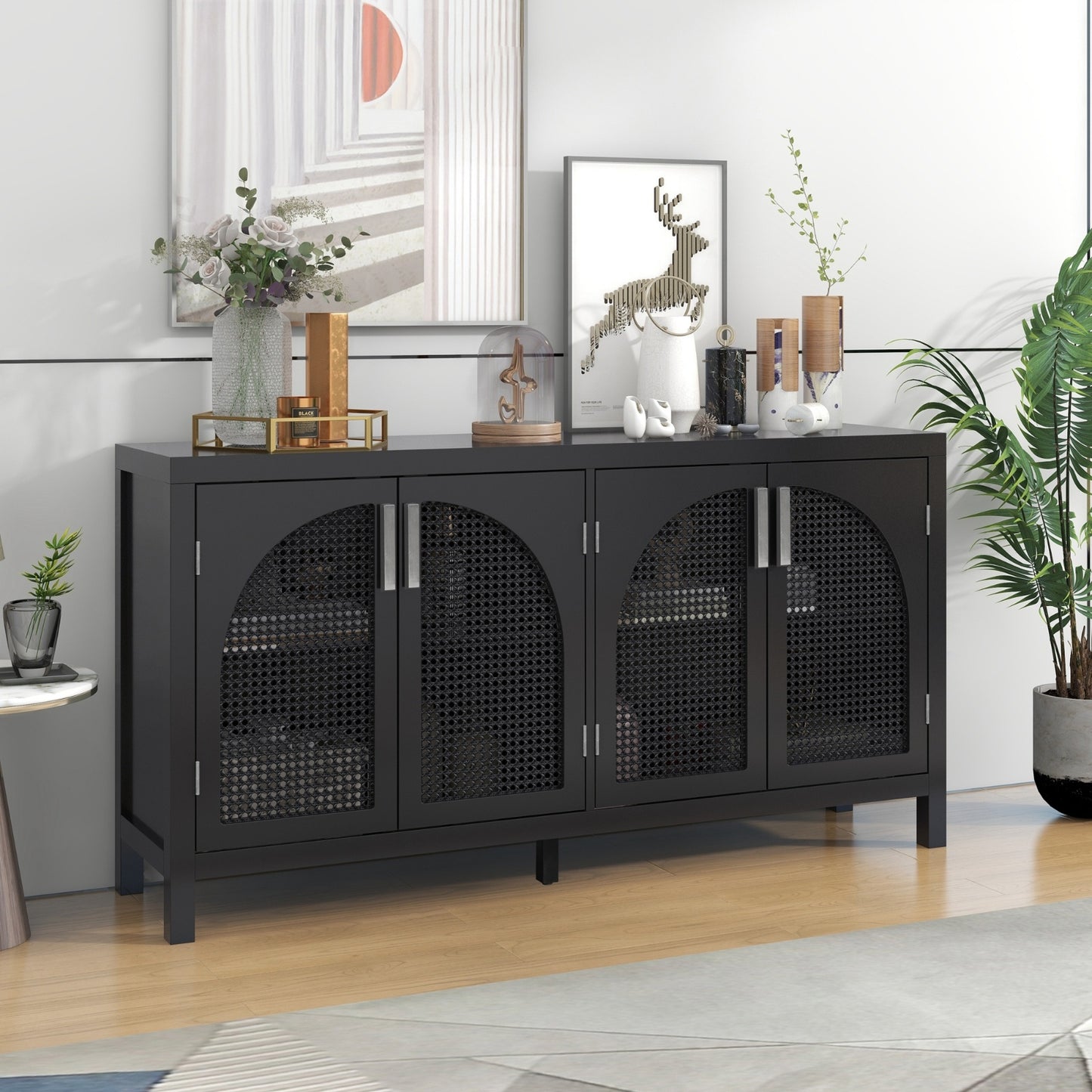 TREXM Sideboard With Rattan Door