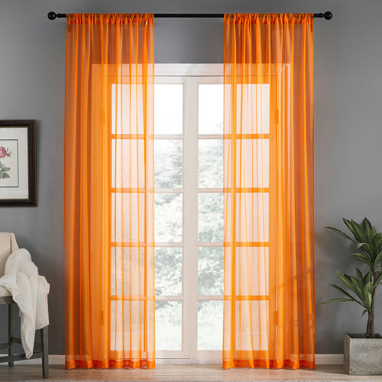 Modern And Simple Pure Color Cotton And Linen Window Sheer