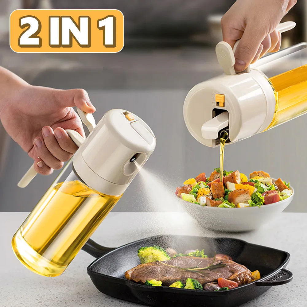 2 In 1 Oil Sprayer Bottle BBQ, Cooking Oil, Olive Oil Pourers