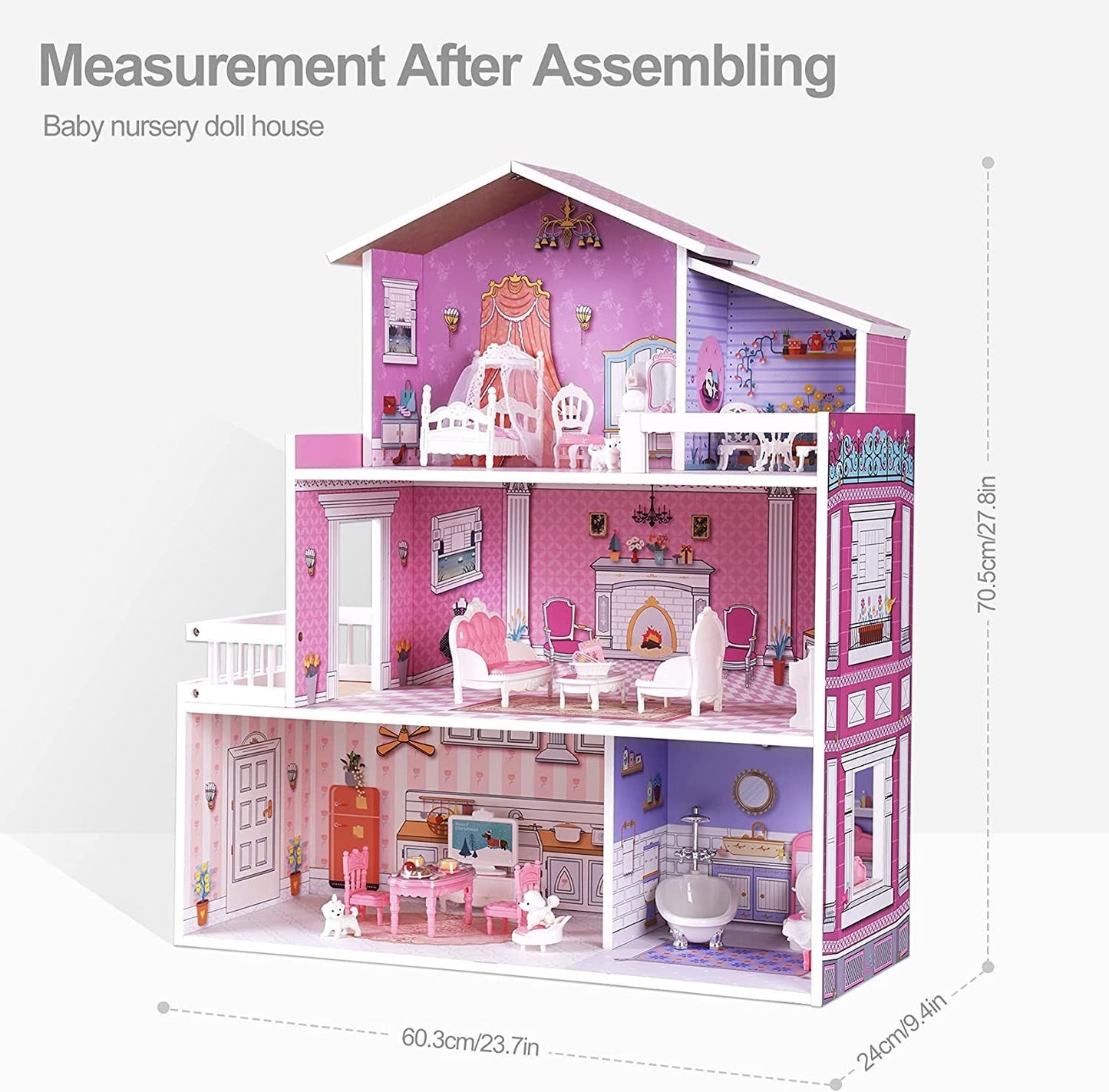 ROBOTIME Wooden Dollhouse